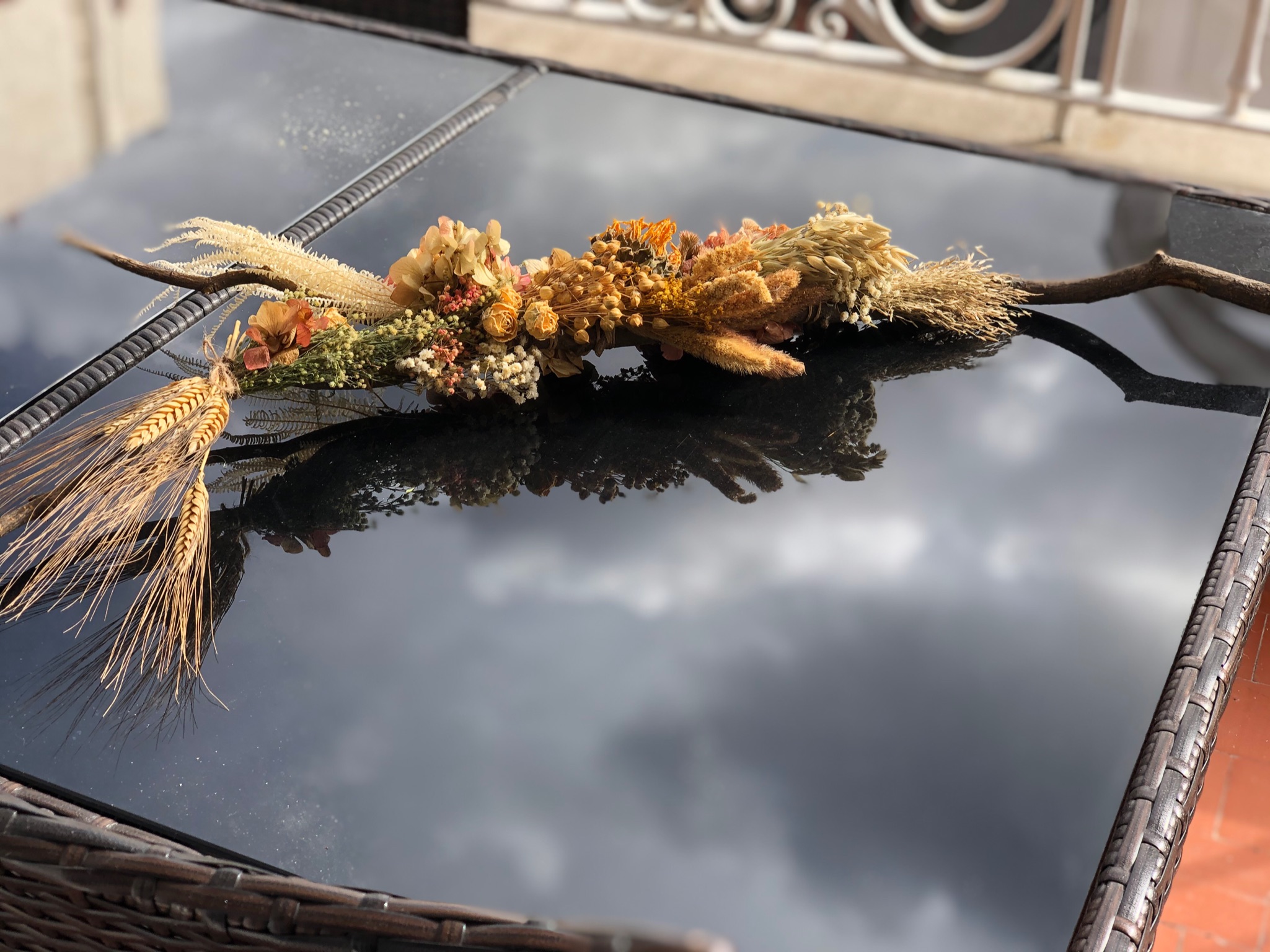 Centro de mesa en tronco