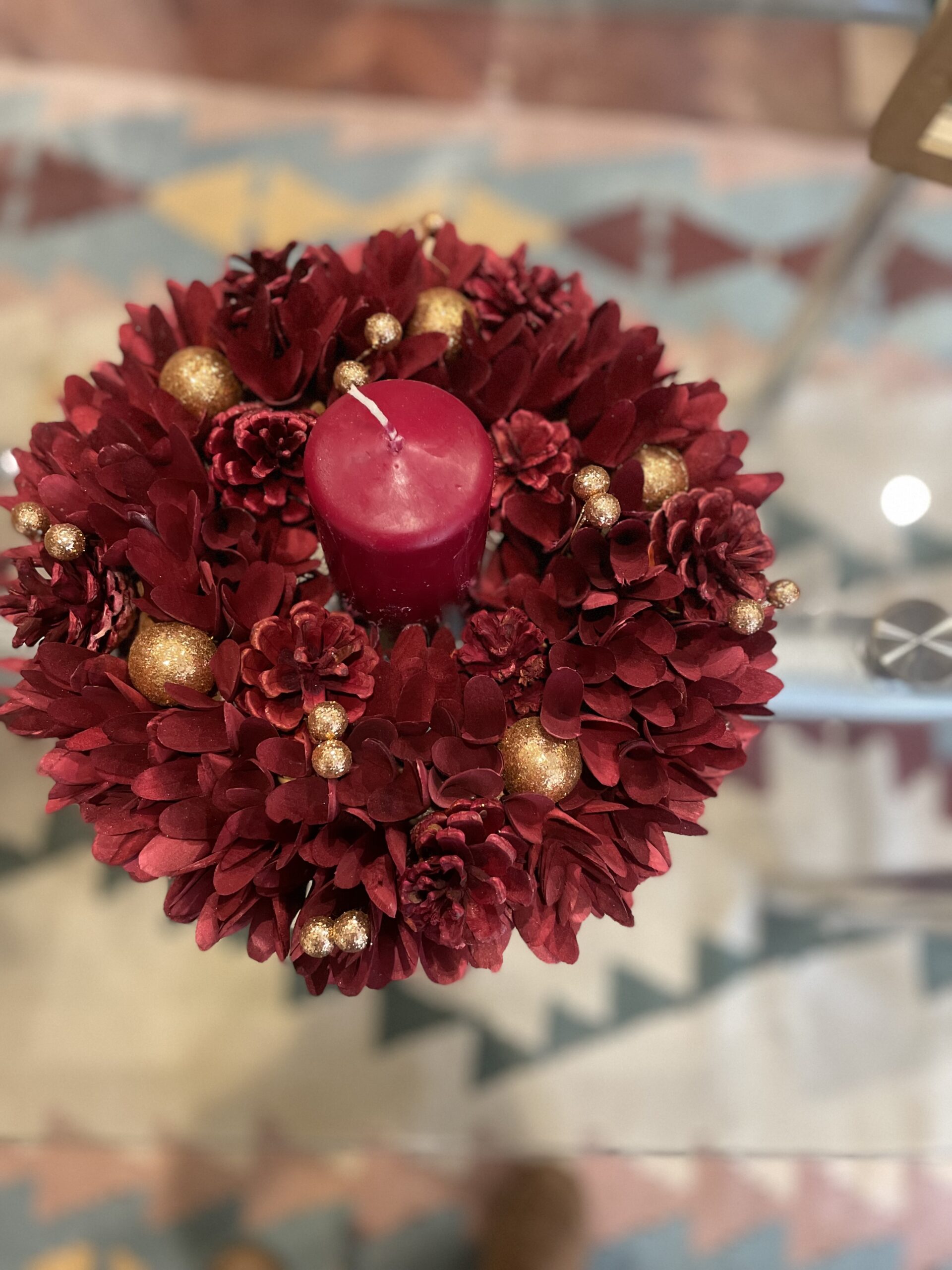 Corona navideña de madera